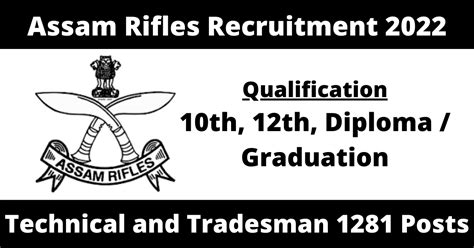 Assam Rifles Recruitment 2022 Technical And Tradesman Posts