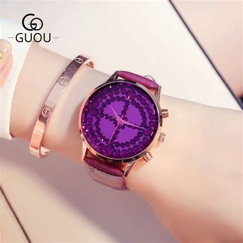 guou new fashion ladies quartz watch luxury diamond personality temperament girl large dial