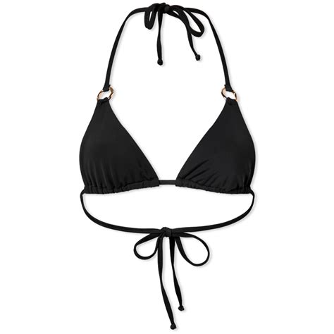 Louisa Ballou Mini Ring Triangle Bikini Top Black End Uk