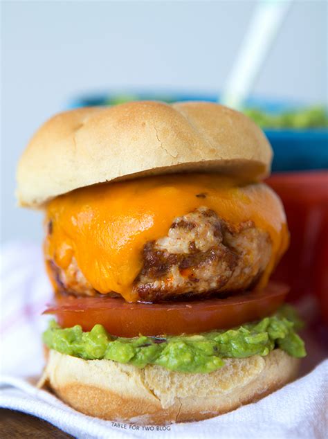Turkey Chorizo Burgers With Guacamole Table For Two By Julie Wampler