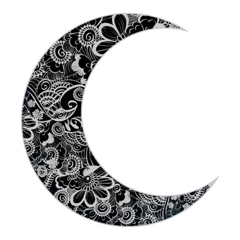 Vector Clip Art Of Floral Crescent Moon Free Svg