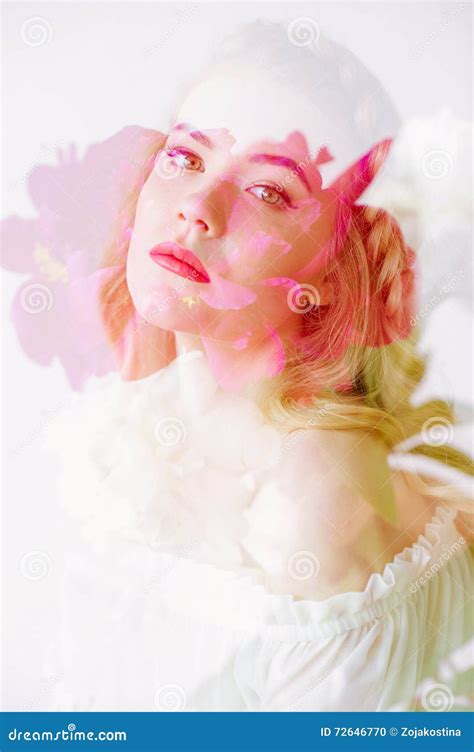 Double Exposure Woman Beauty Portrait Stock Photo Image Of Model