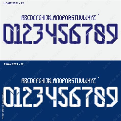 Font Vector Team 2021 2022 Kit Sport Style Font Football Style Font With Lines Inside Sports