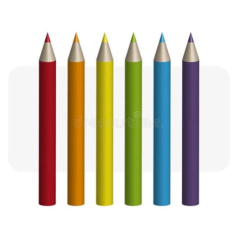 Colored Pencils A Set Of Colored Pencils Vector Illustration Stock