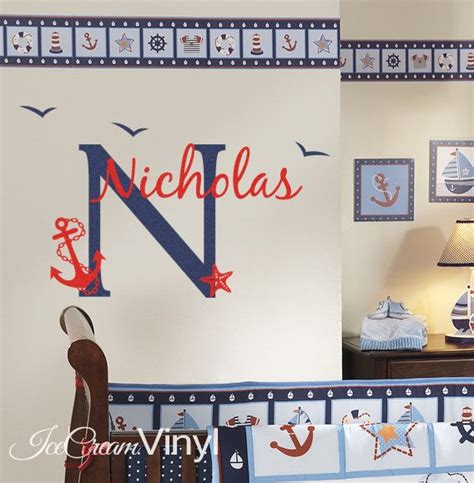 Nautical Wall Decal Personalized Name For Nursery By Icecreamvinyl 30