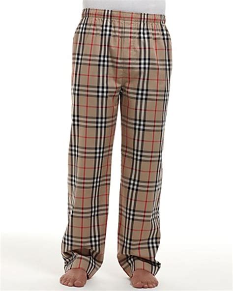 Burberry Check Woven Pajama Pants In Natural For Men Lyst