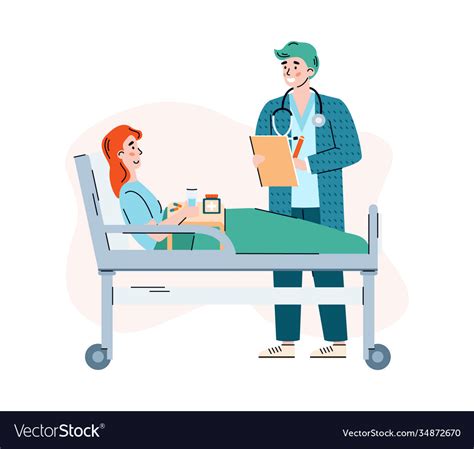 Doctors And Patients Cartoon In Front Hospital Vector Image Hot Sex