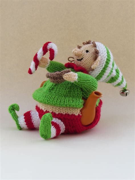 Download Stuffed Christmas Elf tea cosy knitting pattern