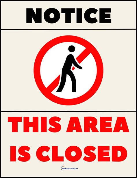 Area Closed Sign Free Download