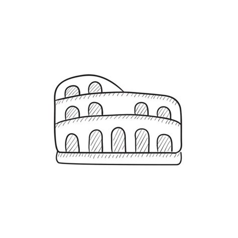 Rome Coliseum Hand Drawn Outline Doodle Icon Stock Vector Image By