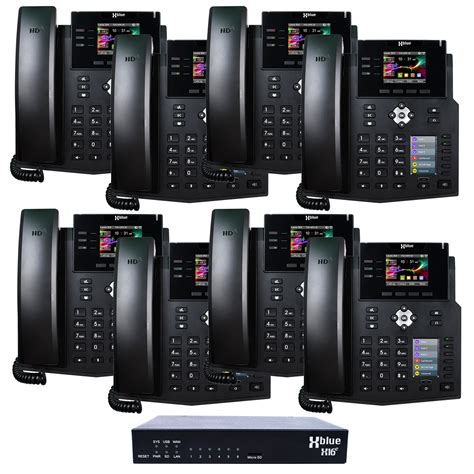 X16e Business Phone System W 8 Ip9g Voip Phones 6 Line Ports Xblue