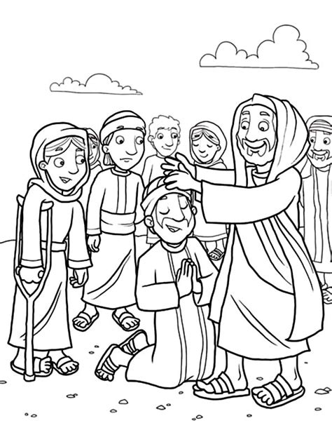 Jesus Heals Lepers Coloring Page Lds Coloring Pages