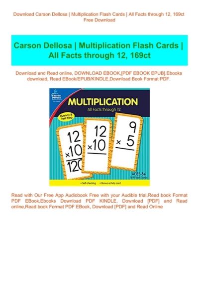 Download Carson Dellosa Multiplication Flash Cards All Facts Through 12