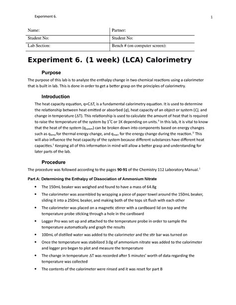 Set the water mass to 200 g. Calorimetry Lab Gizmo Answers Activity C / Name Date ...