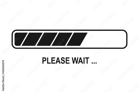 Please Wait Background With Loading Bar Symbol In Vector Icon Stock
