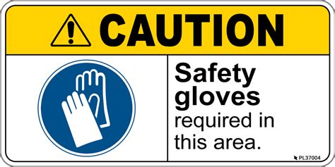 Ansi Z535 Approved Caution Safety Gloved Required Label