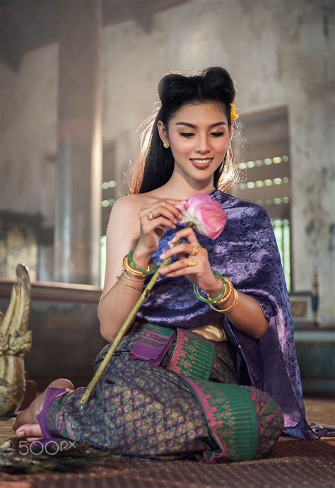 Beautiful Thai Girl In Thai Traditional Costume Traditional Dresses