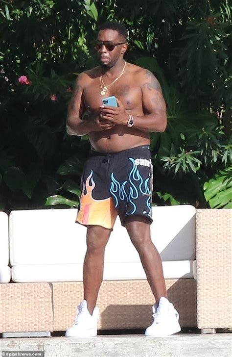 Sean Diddy Combs Goes Shirtless For A Walk In Miami Beach After