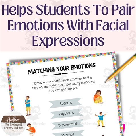 Matching Emotions With Facial Expressions Worksheet By Teach Simple
