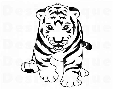 Tiger Cub SVG 2 Tiger Cub Clipart Tiger Cub Files For Etsy