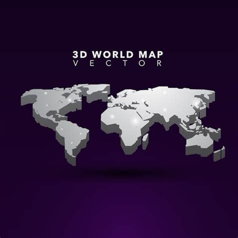 Mapa Do Mundo 3d Vetor Premium