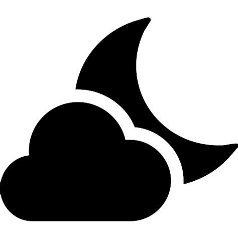 Cloudy Night Icon Vector 02