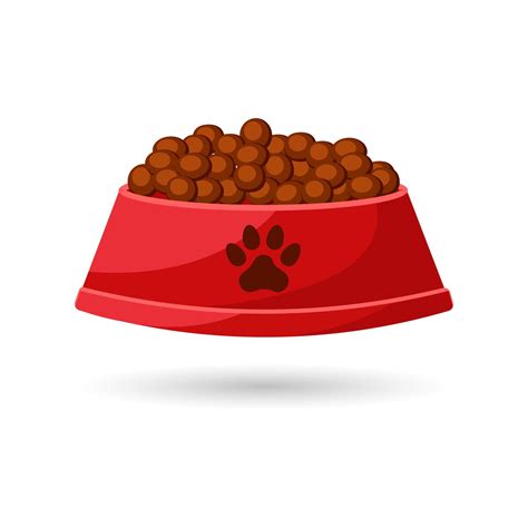 un plato de comida para perros ilustración icono vector 12874182