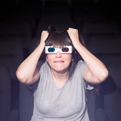 Free Photo Woman With 3d Glasses In Cinema