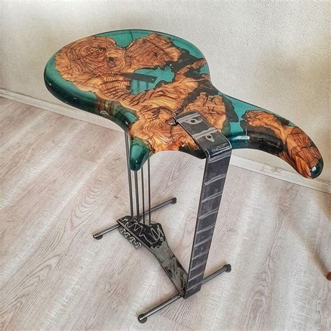 Wooden Guitar Table Epoxy Guitar Epoxy Guitar Design Decorative Table In 2022 Drum Coffee