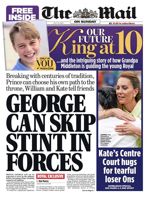 Mail On Sunday Front Page 23rd Of July 2023 Tomorrow S Papers Today