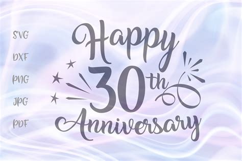 Happy 30th Anniversary Thirty Year Pearl Wedding Sign Svg
