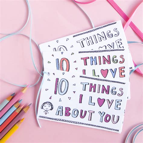 10 Things I Love About You Printable Set