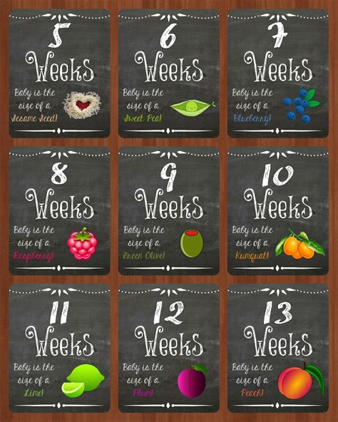 Weekly Pregnancy Chalkboard Photo Printables