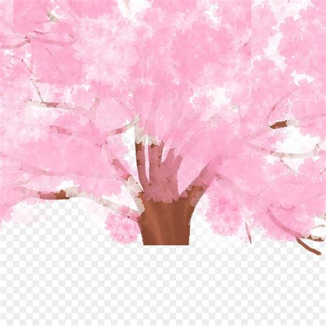 Cherry Tree Pink Tree Ornamental Tree Cartoon Illustration Cartoon