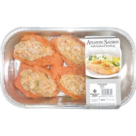 Stuff the mixture into the salmon, pushing edges of stuffing in as much as possible. Fresh Atlantic Salmon with Seafood Stuffing (priced per ...