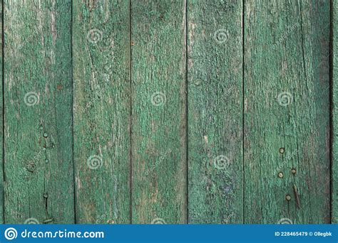 Old Wooden Planks With Cracked Green Paint Stock Image Image Of