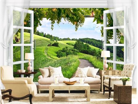 3d Wallpaper High End Custom Mural Non Woven Wall Sticker 3 D Window