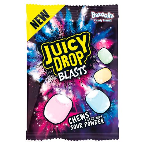Bazooka Juicy Drop Blasts Chews Filled With Sour Powder 120g Bb