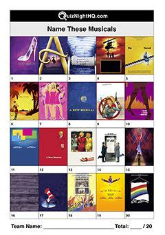 Below are a few suggestions for. Broadway Musicals 003 | Musicals, Trivia rounds, Trivia events