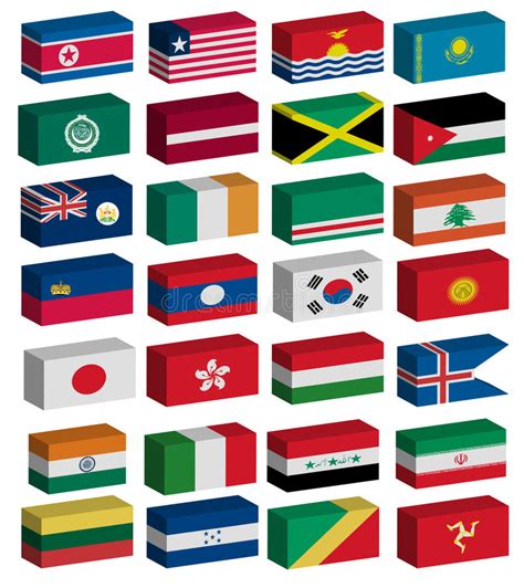Flags Of The World 1 Of 8 Stock Vector Illustration Of Emblem 12333482