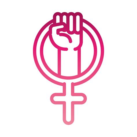 Feminism Movement Icon Symbol Of Female Gender Raised Hand Rights
