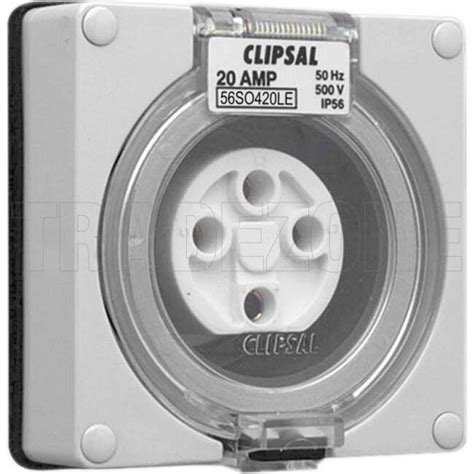 56so420le Ro Clipsal 20 Amp 56 Series 4 Round Pins Ip66 Industrial
