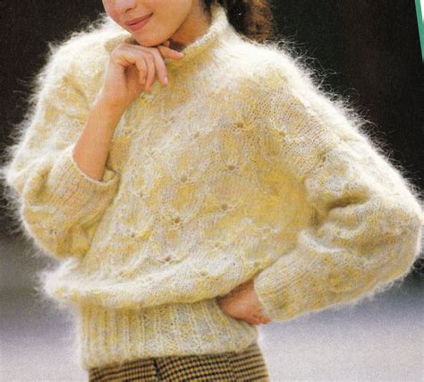 Vintage Knitting Pattern Instructions To Make A Ladies Mohair Jumper