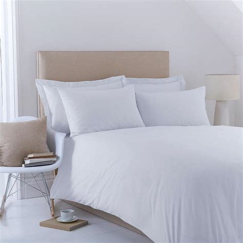 Pescara Plain White 5050 Polycotton Duvet Cover A And B Traders