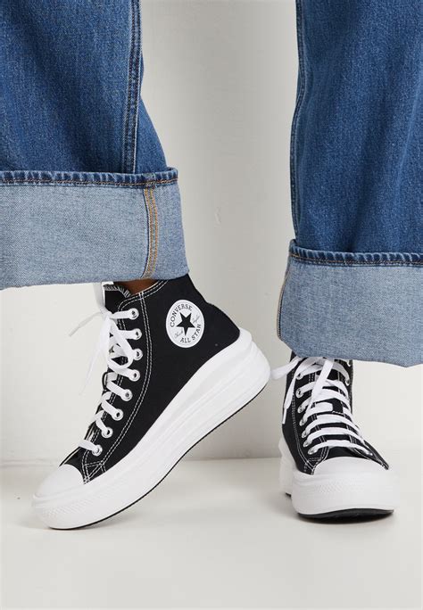 Converse Chuck Taylor All Star Move High Top Trainers Blacknatural