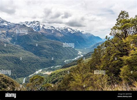 Majestic Mountain Landscape From Famous Routeburn Track Fiordland