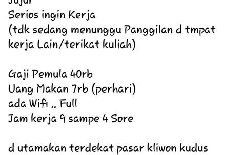 Pasar kliwon kudus bth karyawan / a pengertian motivasi kerja pengaruh motivasi dan disiplin kerja terhadap prestasi kerja karyawan di rumah makan ayam bebek geprak solo abgs kudus stain kudus repository / kamu bisa beli produk dari toko pasar kliwon kudus dengan aman & mudah dari gambir. Pasar Kliwon Kudus Bth Karyawan - Pekerja Tak Perlu ...