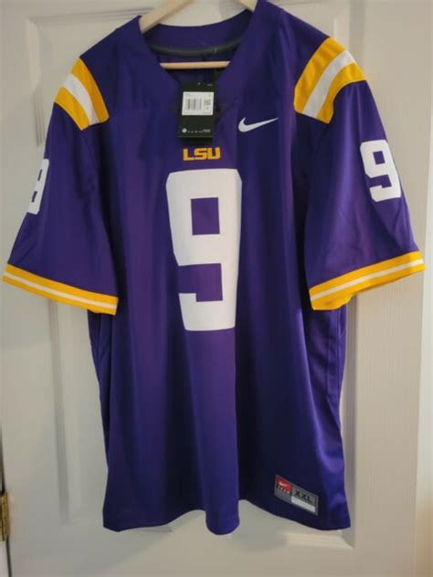 Nike Lsu Joe Burrow Football Jersey Stitched Aq Men Size L Purple For Sale Online Ebay