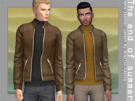 Teos Male Leather Jacket By Wistfulcastle At Tsr Sims 4 Updates