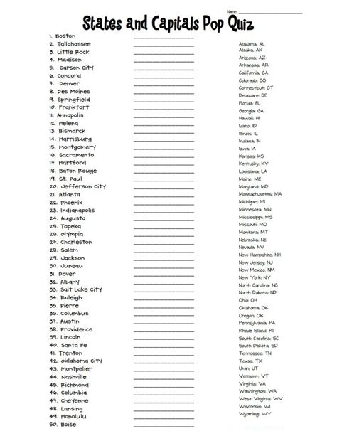 Quiz Worksheet About States The United States West Region So Many